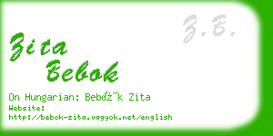 zita bebok business card